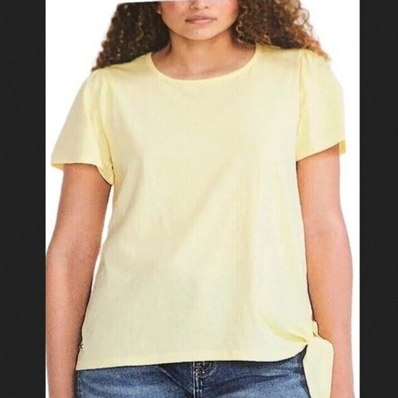 Nautica Lightweight Cotton Jersey Tee Side Tie T-Shirt Sunshine (Yellow) - Picture 1 of 2